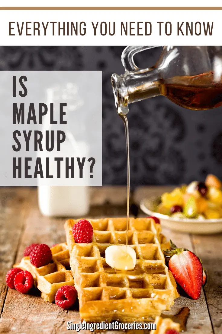 maple syrup pouring over waffles, maple syrup nutrition
