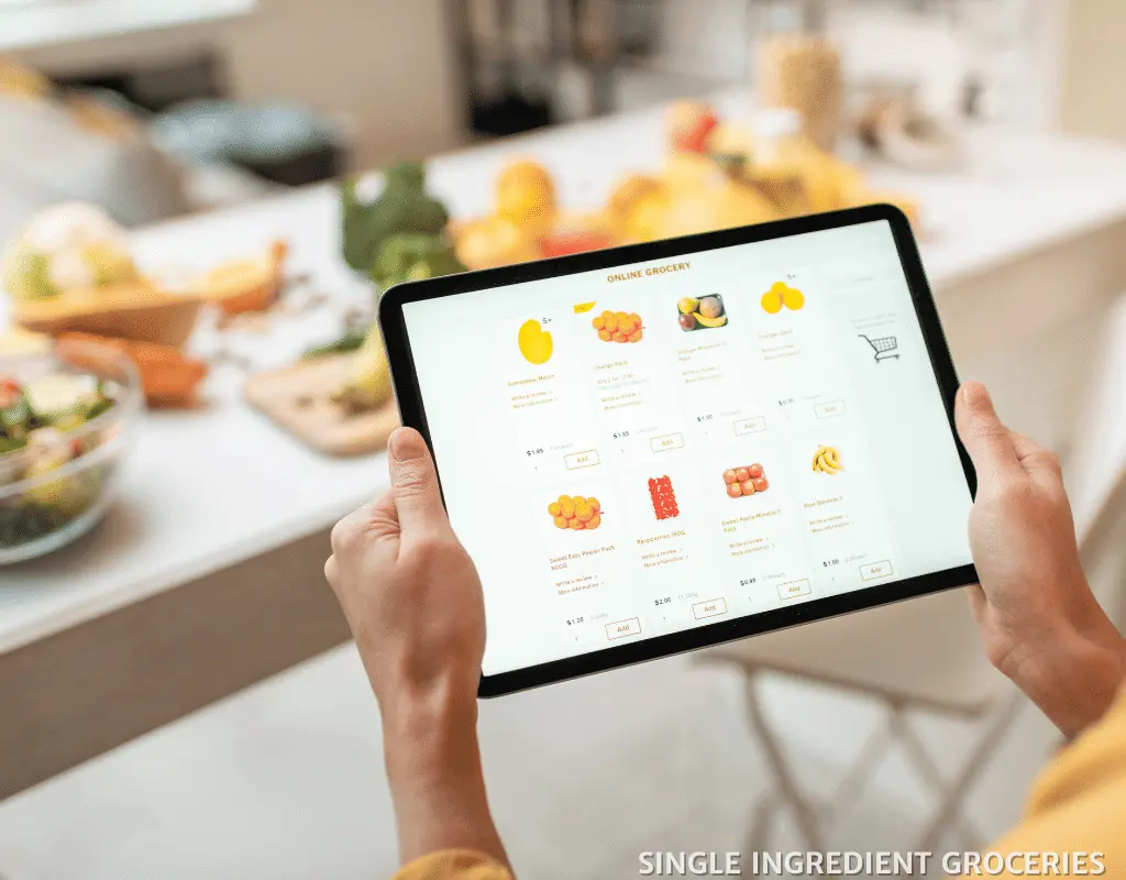 online grocery shopping with tablet