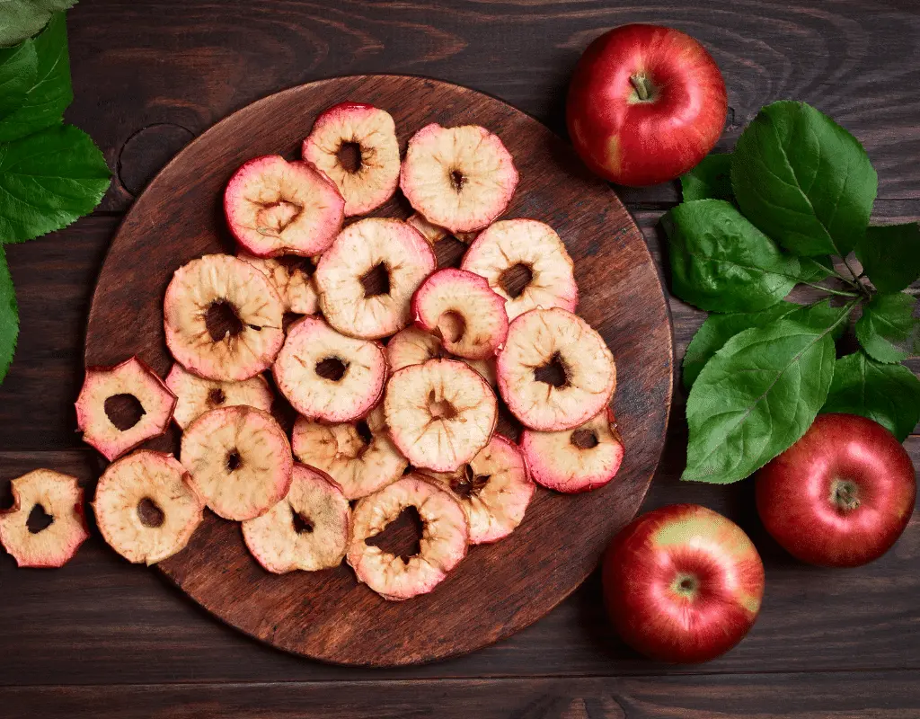 apple chips cooked in an airfyer