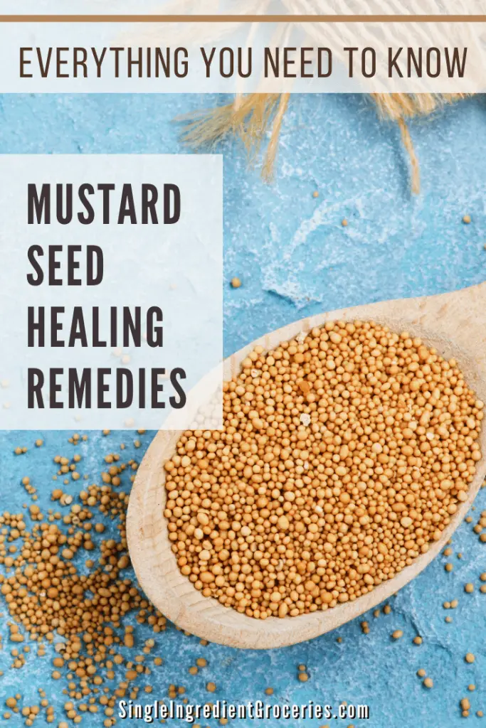 mustard seeds in a wooden spoon