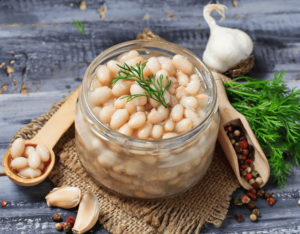 canned white beans in a jar