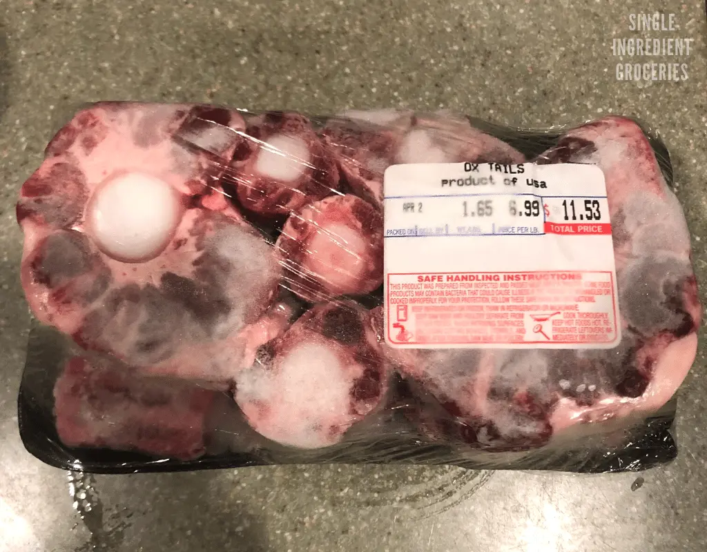 frozen package of oxtails